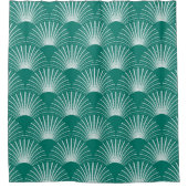 Deko-Muster in Grün und Weiß Duschvorhang (Vorderseite)