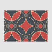 Deko-Muster in Rot und Schwarz Seidenpapier (Vorderseite)