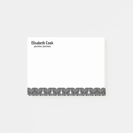 Deko-Muster in Schwarz und Weiß, benutzerdefiniert Post-it Klebezettel (Vorderseite)