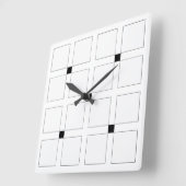 Deko-Muster in Schwarz/Weiß Quadratische Wanduhr (Winkel)