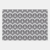 Deko-Muster in Weiß und Grau Geschenkpapier Set (Vorderseite)