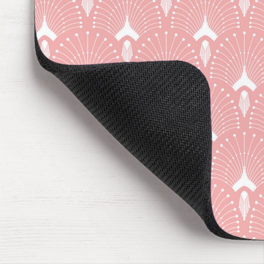 Deko-Muster in Weiß und Rosa Mousepad (Ecke)
