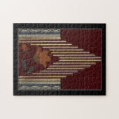Deko Muster mit Blume und Spulen Puzzle (Horizontal)