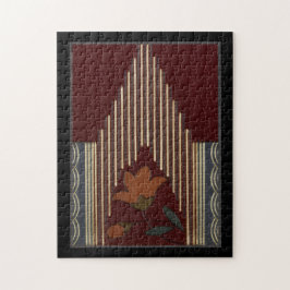 Deko Muster mit Blume und Spulen Puzzle