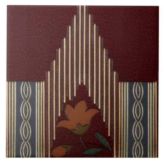 Deko-Muster mit Blüten und Spire Fliese (Vorderseite)