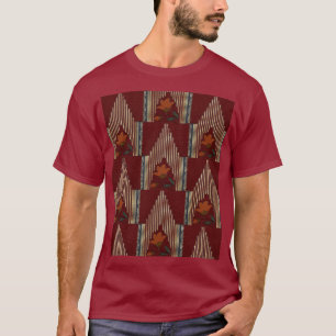 Deko-Muster mit Blüten und Spire T-Shirt