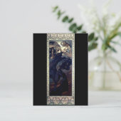 Deko-Nachtstar-Dame in Mucha Art Postkarte (Stehend Vorderseite)
