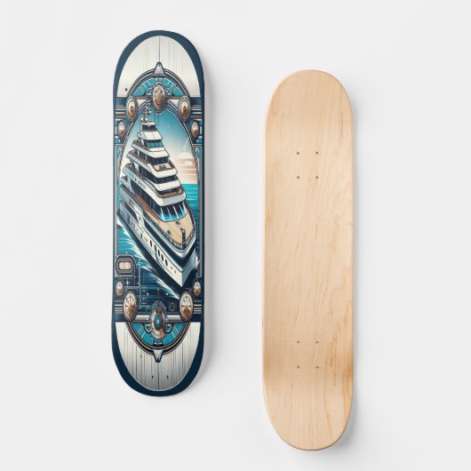 "Deko Nautical Elegance Deck" Skateboard (Vorderseite)