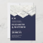 Deko Navy Silver Minimalistisch Typografy Wedding (Vorderseite)