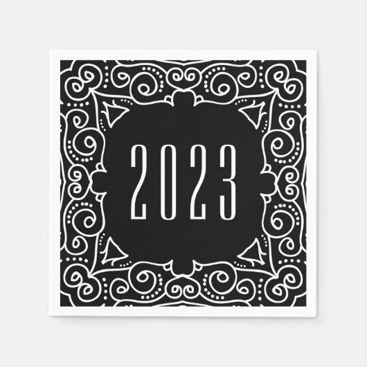Deko Neujahr | Silvester-Party Serviette (Vorderseite)