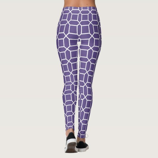 Deko-Oktagon-Muster auf Ultraviolett Leggings (Rückseite)