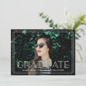 Deko Overlay | Foto Graduation Party Einladung (Stehend Vorderseite)