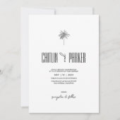 Deko Palm ・ Minimalistisch Boho Chic ・ Zielort Einladung (Vorderseite)