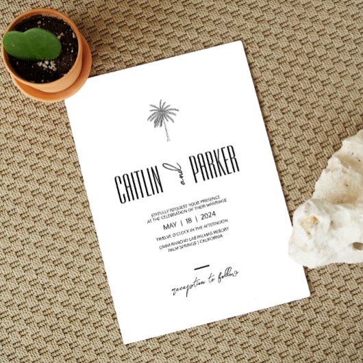 Deko Palm ・ Minimalistisch Boho Chic ・ Zielort Einladung