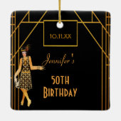 Deko Retro im Stil der 1920er Jahre Keramikornament (Rückseite)