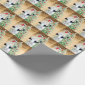 Deko Retro Weihnachtsfrau Geschenkpapier (Ecke)