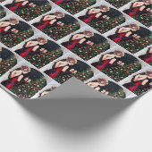 Deko Retro Weihnachtsfrau Geschenkpapier (Ecke)