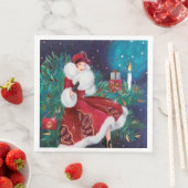 Deko Retro Weihnachtsfrau Serviette (Beispiel)