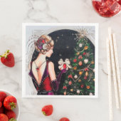 Deko Retro Weihnachtsfrau Serviette (Beispiel)