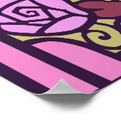 Deko-Rose in rosa Poster (Ecke)