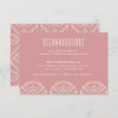 Deko Scallops Hochzeitsunterkunft Card - Rose Begleitkarte (Vorne/Hinten)