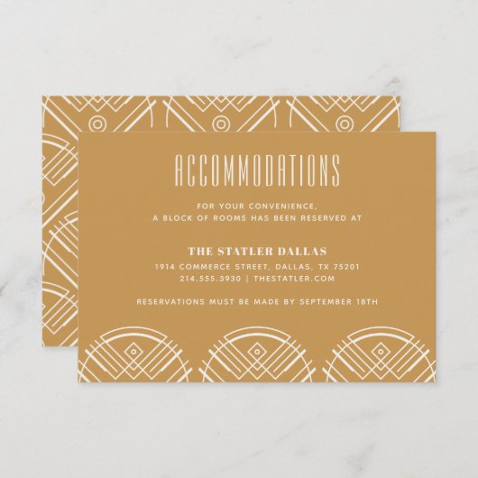 Deko Scallops Wedding Accommodation Card - Tan Begleitkarte (Vorne/Hinten)