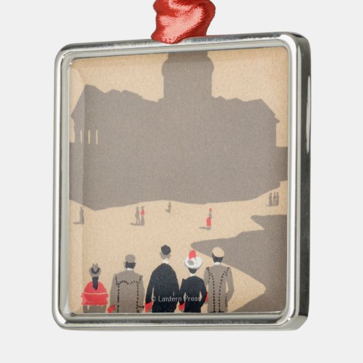 Deko SceneParis, Frankreich Le Pantheon Art Silbernes Ornament (Links)