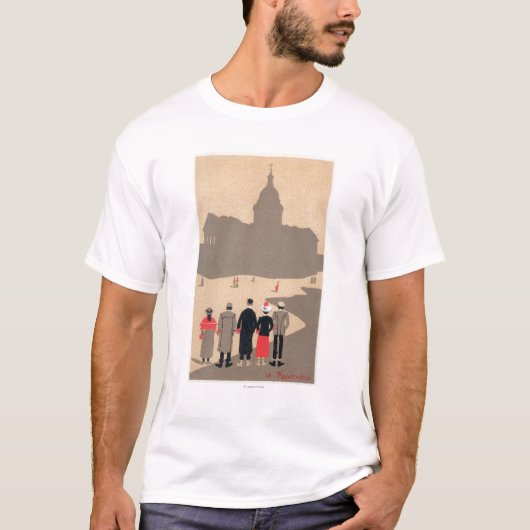 Deko SceneParis, Frankreich Le Pantheon Art T-Shirt (Vorderseite)