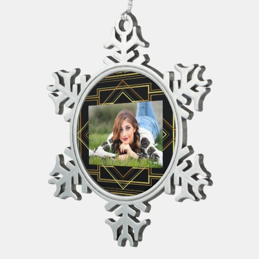 Deko Schneeflocken Zinn-Ornament (Rechts)