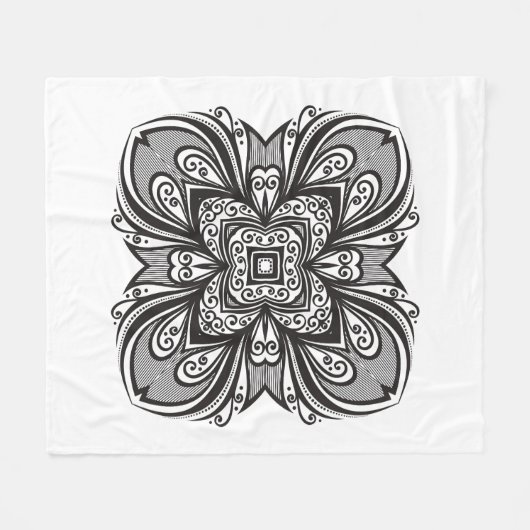 Deko-schwarzes Quadrat inspiriert Fleecedecke (Vorderseite (Horizontal))