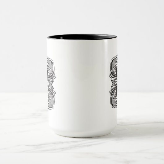 Deko-schwarzes Quadrat inspiriert Tasse (Zentrum)