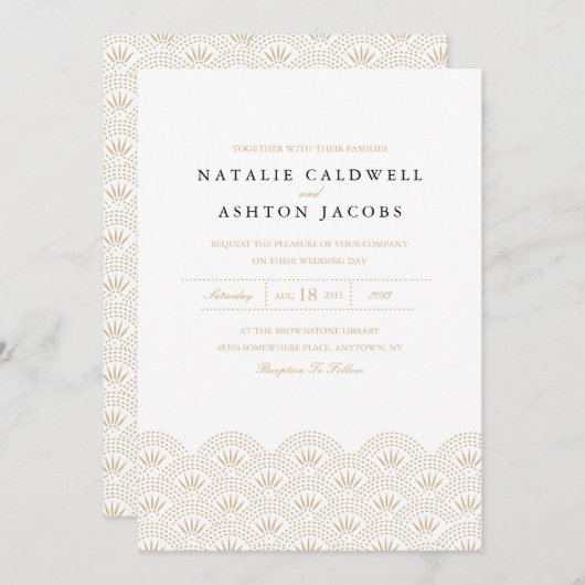 Deko Seigaiha Wedding Einladung (Vorne/Hinten)