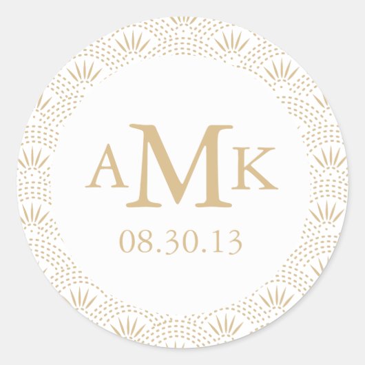 Deko Seigaiha Wedding Monogram Stickers (Vorderseite)
