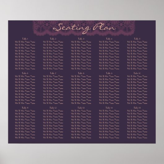 Deko-Sitzkarte mit elegantem Design Poster (Vorne)