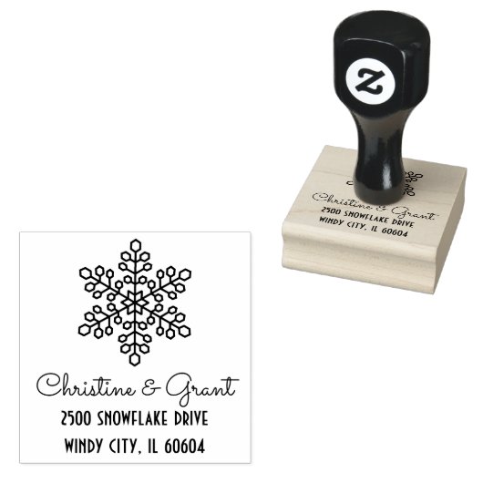 Deko Snowflake Script Holiday Gummistempel (Stempel)