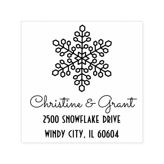 Deko Snowflake Script Rücksendeadresse Permastempel (Design)