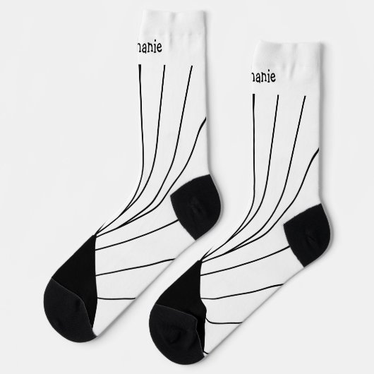 Deko-Socken in Schwarz-Weiß Socken (Linkes Detail)