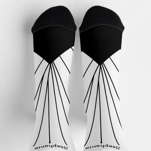 Deko-Socken in Schwarz-Weiß Socken (Oben)
