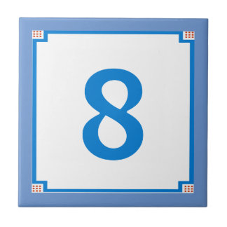 Deko Square Border, Blue Letter House Number Tiles Fliese