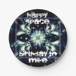 Deko Star Space & Ihr Text Pappteller