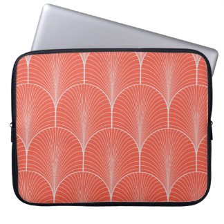 Deko-Tapete mit Vintager nahtloser Rot- und Grauta Laptopschutzhülle