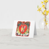 Deko Valentine Couple Karte (Gelbe Blume)