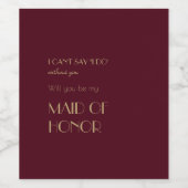 Deko | Vorschlag zur Trauzeugin Burgund Weinetikett (Einzelnes Label)