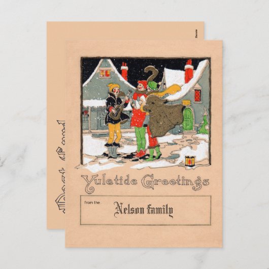 Deko yuletide Weihnachtslieder Postkarte (Vorne/Hinten)