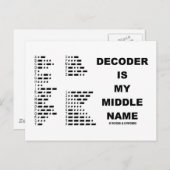 Dekoder ist mein Name in der Mitte (Morse-Code) Postkarte (Vorne/Hinten)
