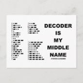 Dekoder ist mein Name in der Mitte (Morse-Code) Postkarte (Vorderseite)