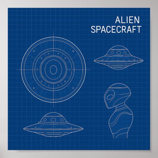 Dekodieren Sie die unbekannten - Alien-Raumschiff Poster (Vorne)