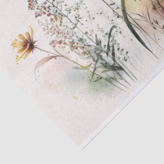 Dekodierung der französischen Aquarell-Wildblumen Seidenpapier (Ausschnitt)