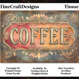 Dekodierung für antikes Kaffeelabel DQ1 Seidenpapier