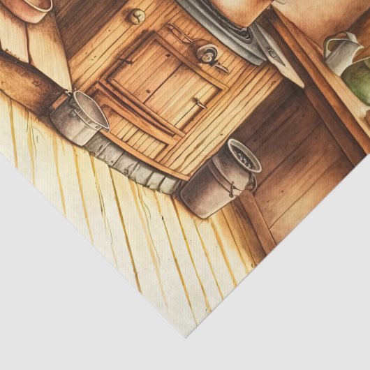 Dekofarbene Landesküche Seidenpapier (Ausschnitt)